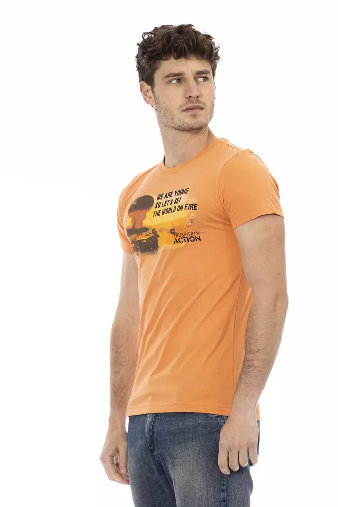 Trussardi Action Orange Cotton Men's T-Shirt